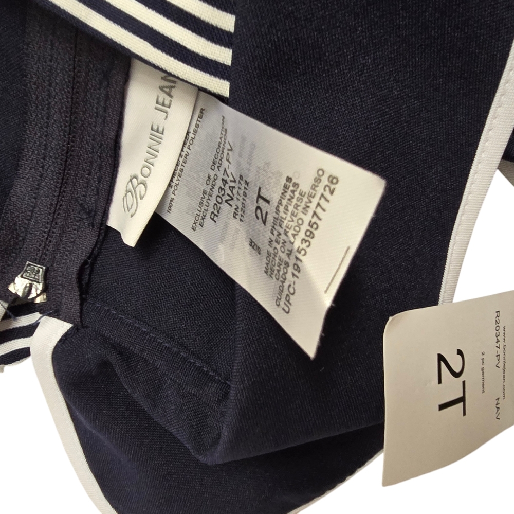 NWT {Bonnie Jean} Sleeveless Nautical Poplin Collar to Box Pleat Dress & Shorts - Picture 7 of 7